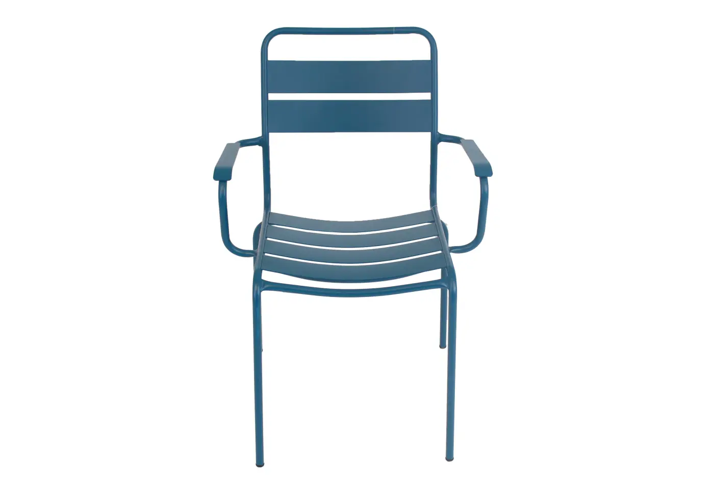 Lattenstuhl Glarus Kaliblau von Schaffner Ganzmetall ca. 59x88x54cm