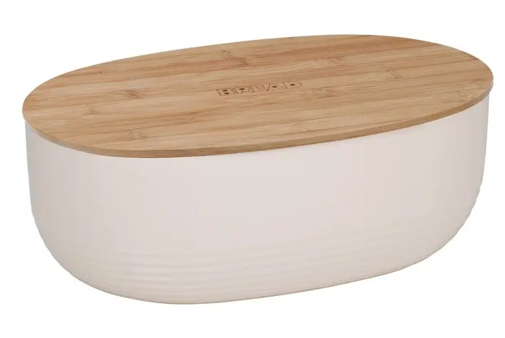 Brotkasten 12060 weiss,braun von Kela Bambusholz Kunststoff ca. 37,5x23x14cm