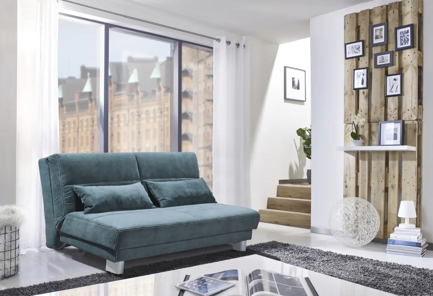 Schlafsofa Gordola Graphite Stoff Enjoy ca. 195x140x140x195 cmcm