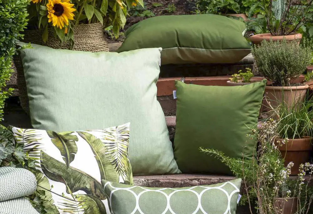 Dekokissen Fiona Olive von Schöner Wohnen 100% Agora, Wetterfest ca. 40x40cm