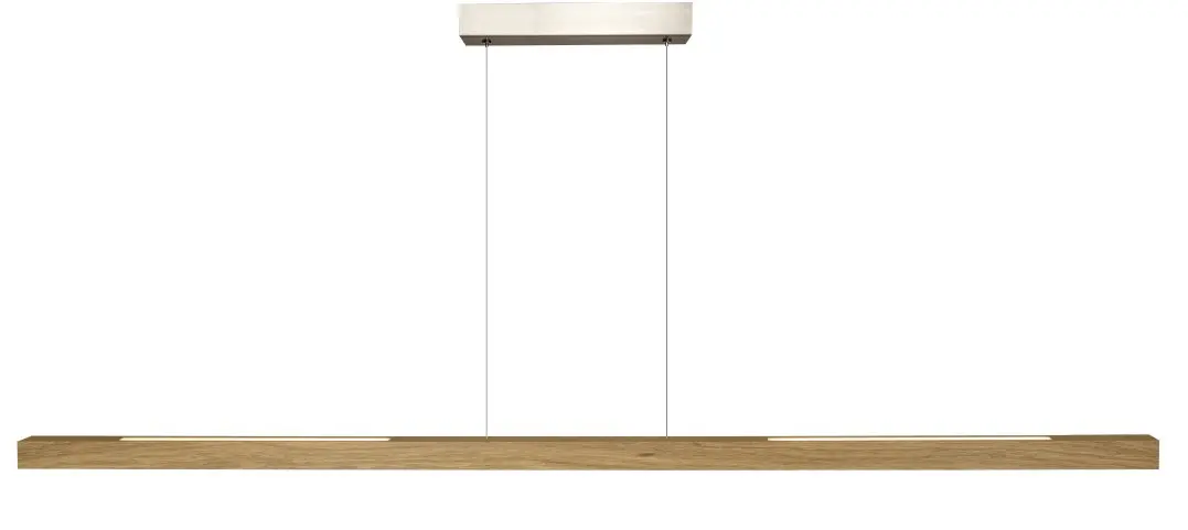 LED-Pendelleuchte Stückholz Titlis 2 von Stückholz Eiche massiv geölt ca. 156x4x4cm
