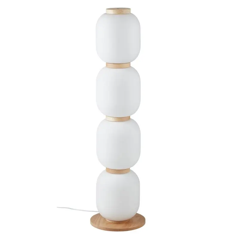 LED-Stehlampe 20842.. Eschenholz, Glas, Metall ca. 108,5cm