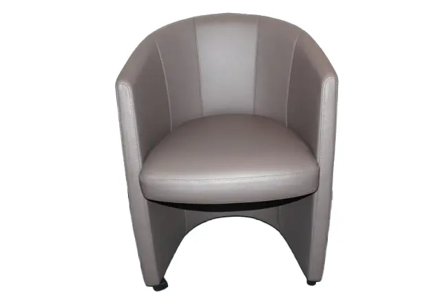 Stuhl-Sessel 7300 von Rolf Benz Leder "grau-braun" ca. 65x81x61cm