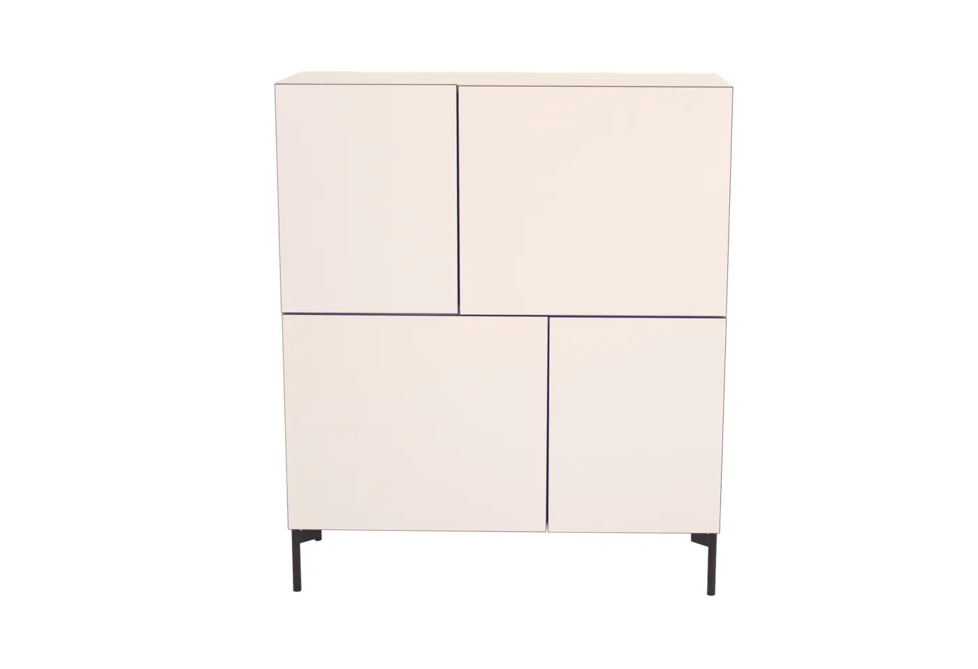 Highboard Case von Kettnaker Drehtüren innen Melamin schwarz ca. 100x118,4x39cm