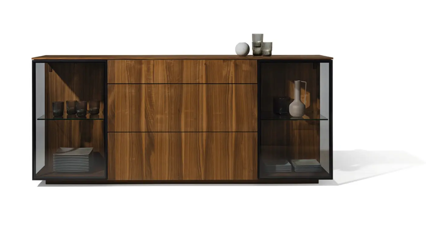 Anrichte 21 Filigno von Team 7 Korpus innen / aussen: Buche / Nussbaum ca. 202,8x86,2x41,9cm