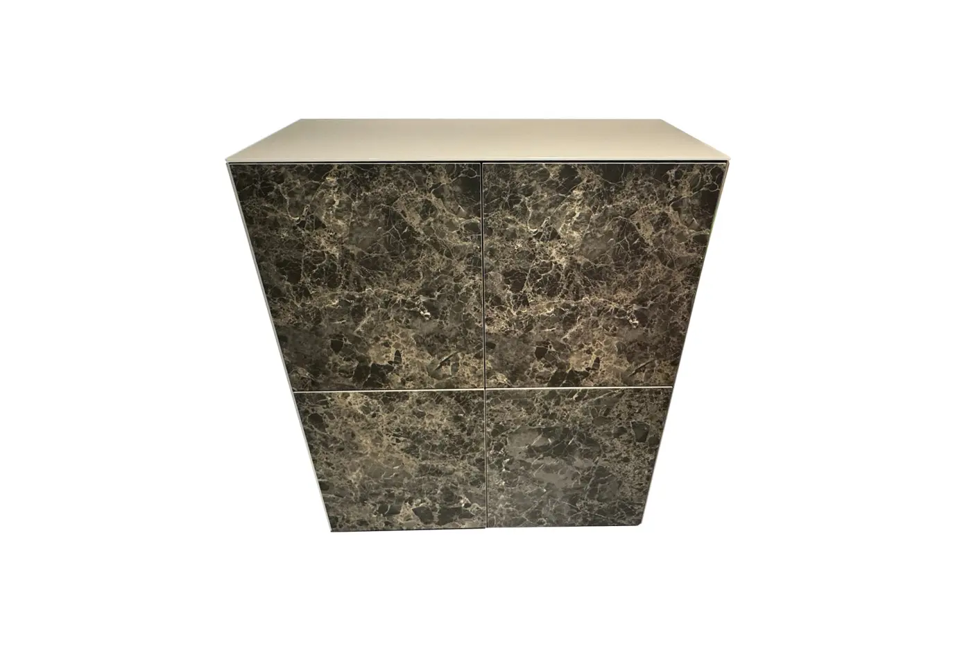 Highboard 6661.1. Ätzglas Beige, Keramik Emperator ca. 100x120x45cm