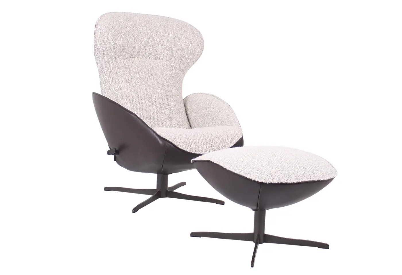 Lounge Sessel Daydreamer Lounge braun/beige von Jori Leder/Stoff ca. 78x108x86cm