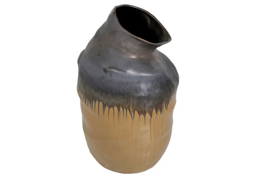 Vase 16237 Braun, Gelb, Schwarz Keramik ca. 38x58x36cm