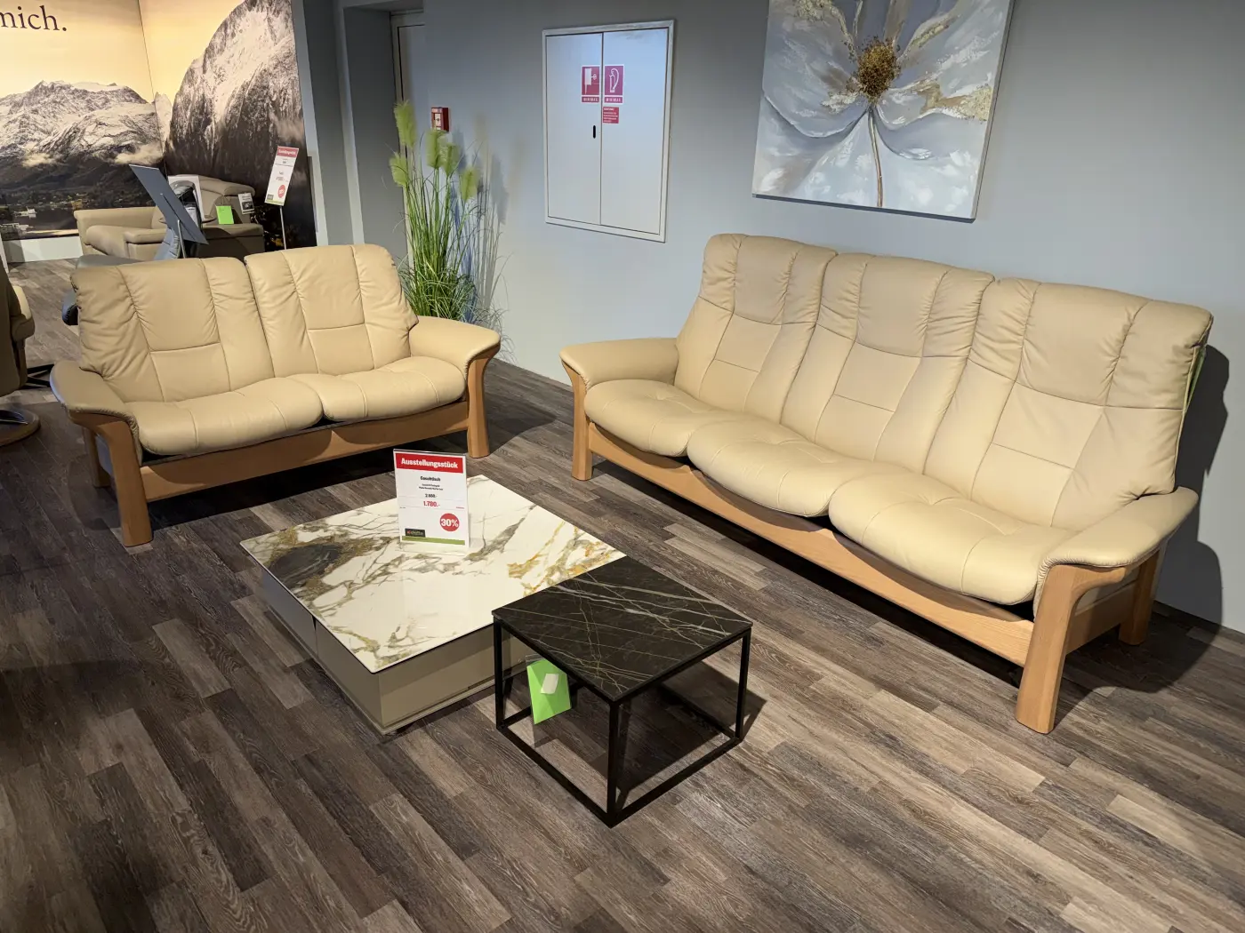 Polstergarnitur Buckingham Paloma 09420 Beige von Stressless Leder ca. 166x230cm