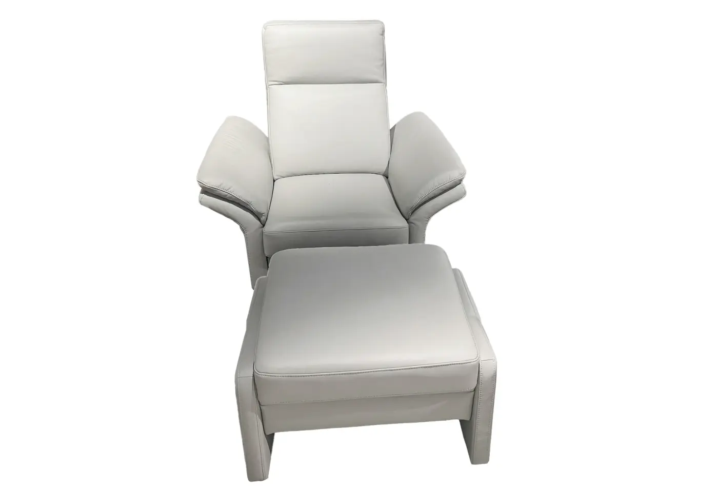 Einzelsessel 21691.. Leder Mercury light grey ca. 50x106cm