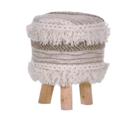 Hocker Pully 90% Wolle 10% Baumwolle handgewebt