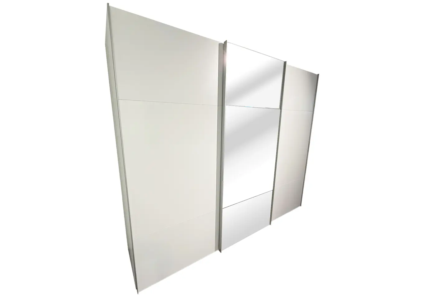 Schwebetürenschrank Sarn Alpinweiss/Kristallspiegel ca. 271x223x68cm