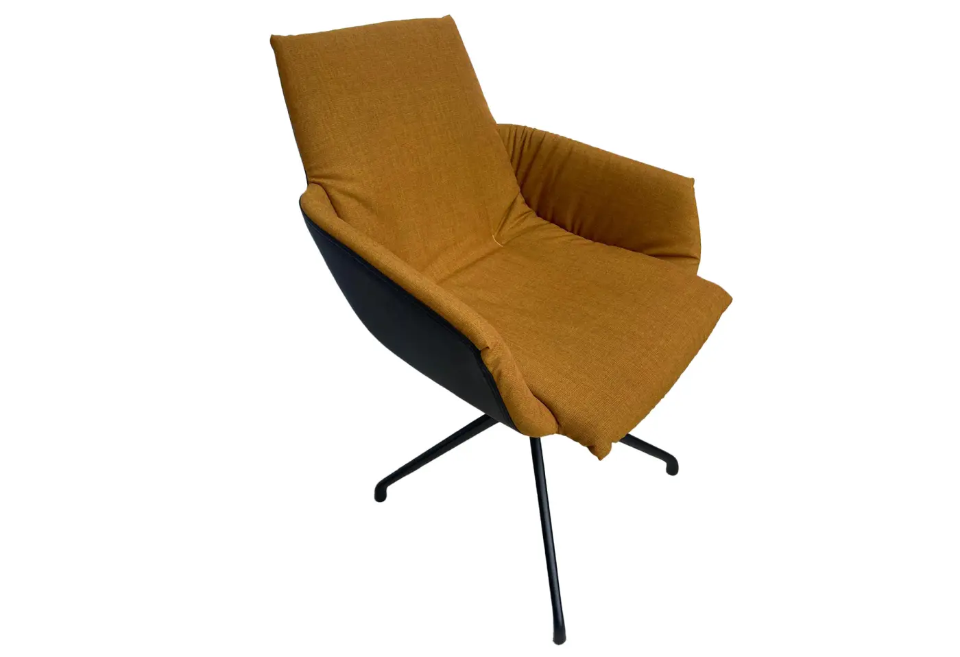 Stuhl Lui léger von Team 7 Aussen/Innen: Leder schwarz/ Canvas ca. 57x87x62cm