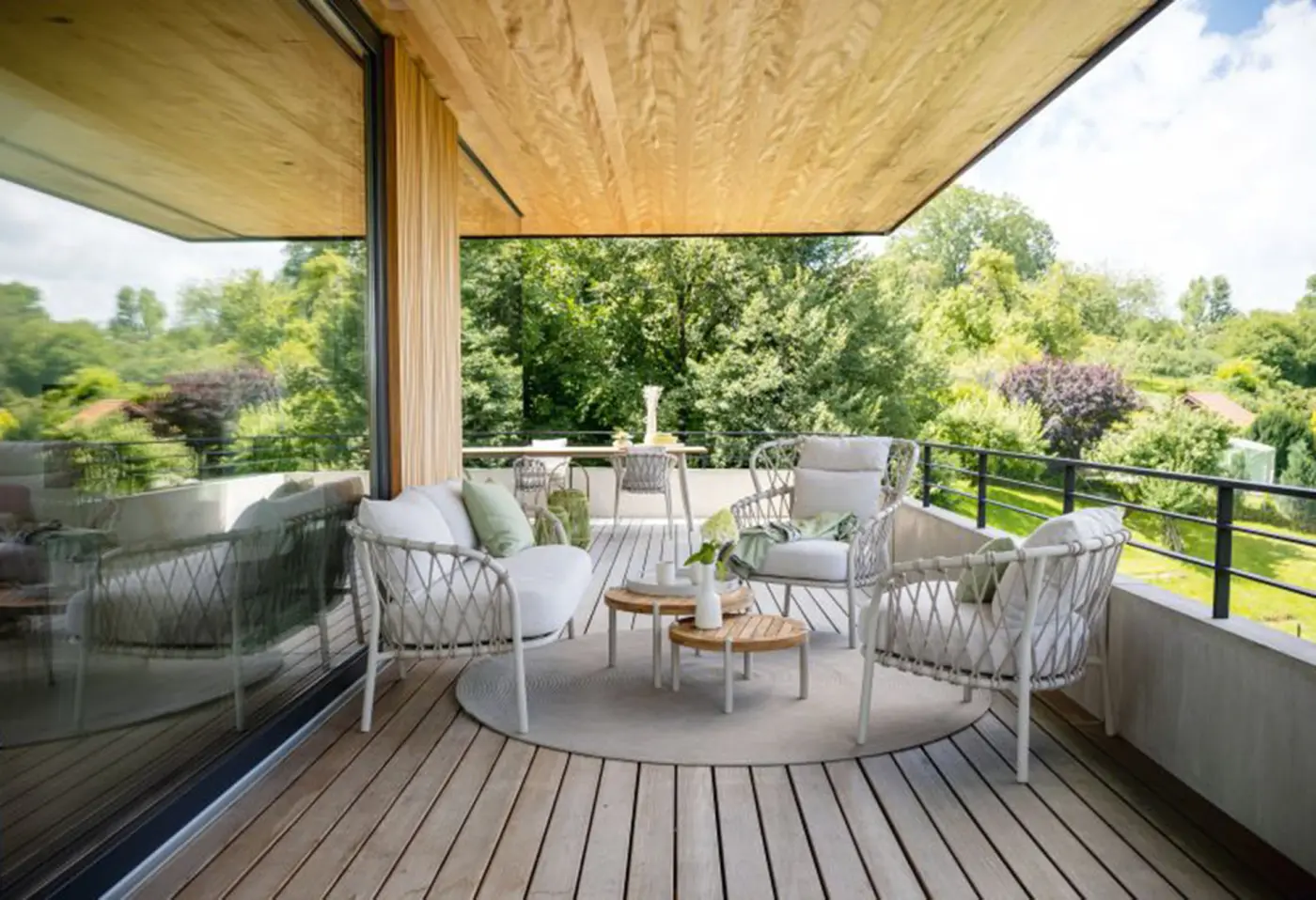 Beistelltisch 23255 Aluminium greige Teak ca. 55x28cm