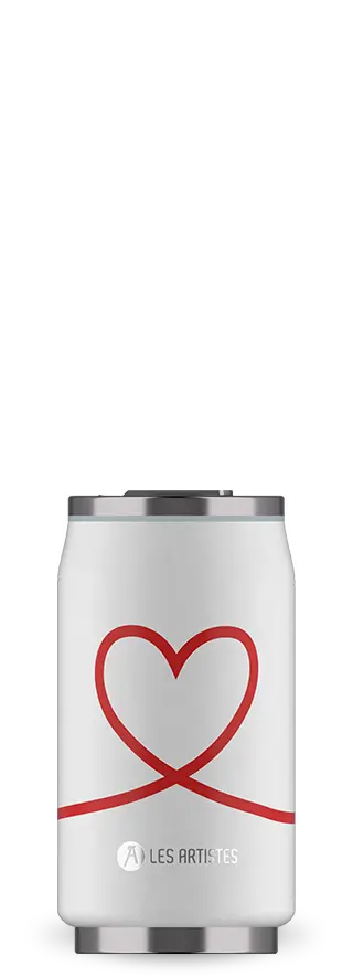 Trinkdose 280ml Les Artistes, love Weiss, Rot Edelstahl