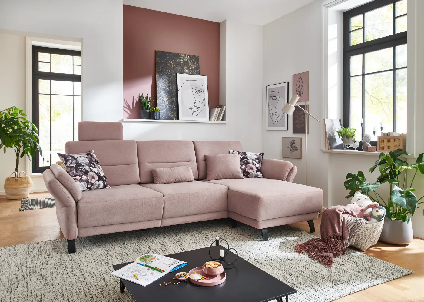 Polstergarnitur Casima pastell Stoff ca. 275x160cm