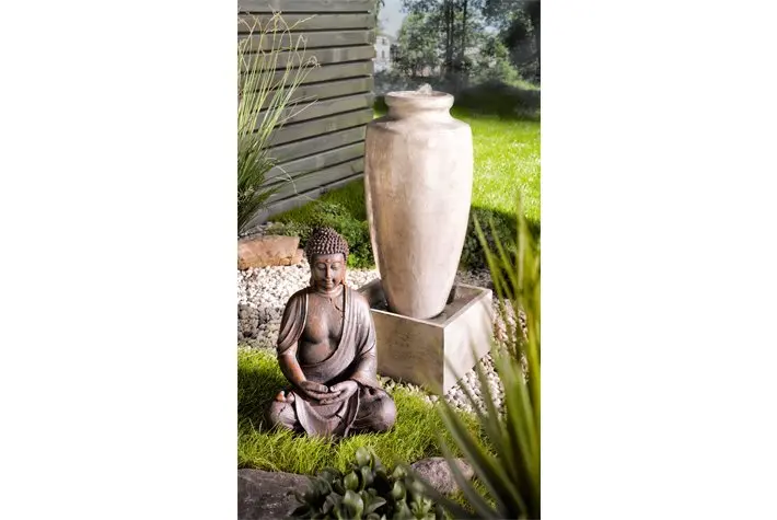 Poly-Brunnen 28x62 antik beige