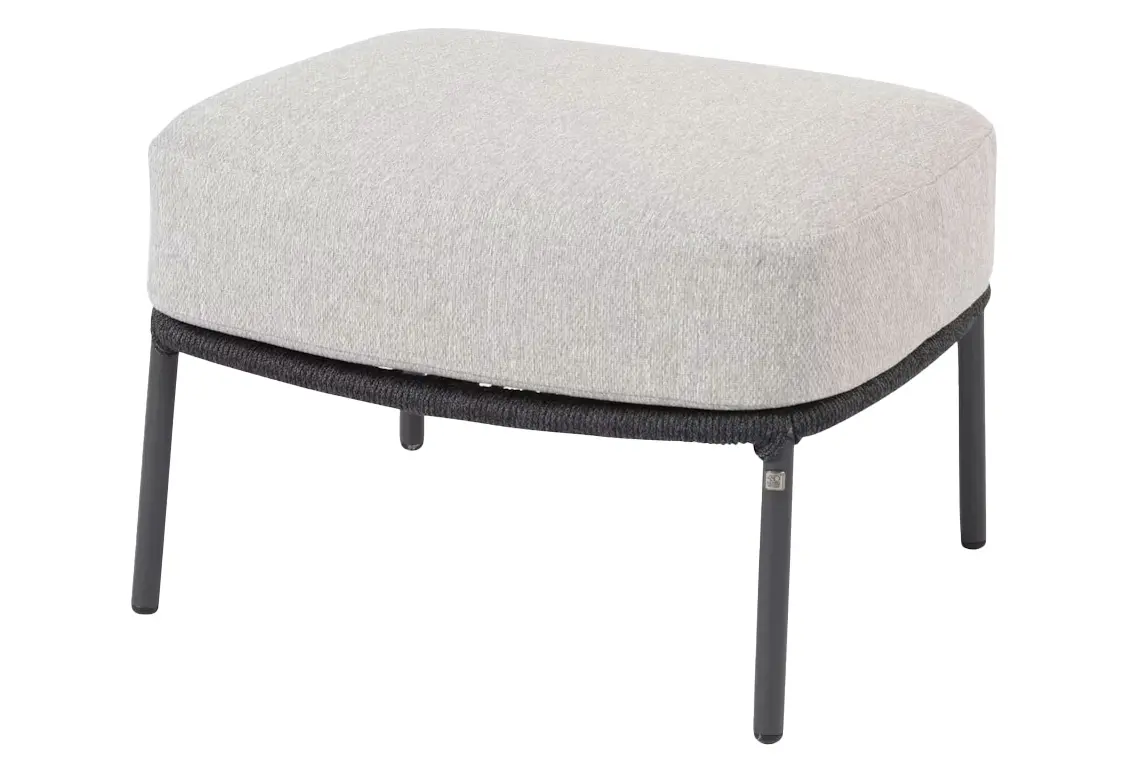 Hocker 22035 Hellgrau Outdoorstoff Rope ca. 69x44x57cm