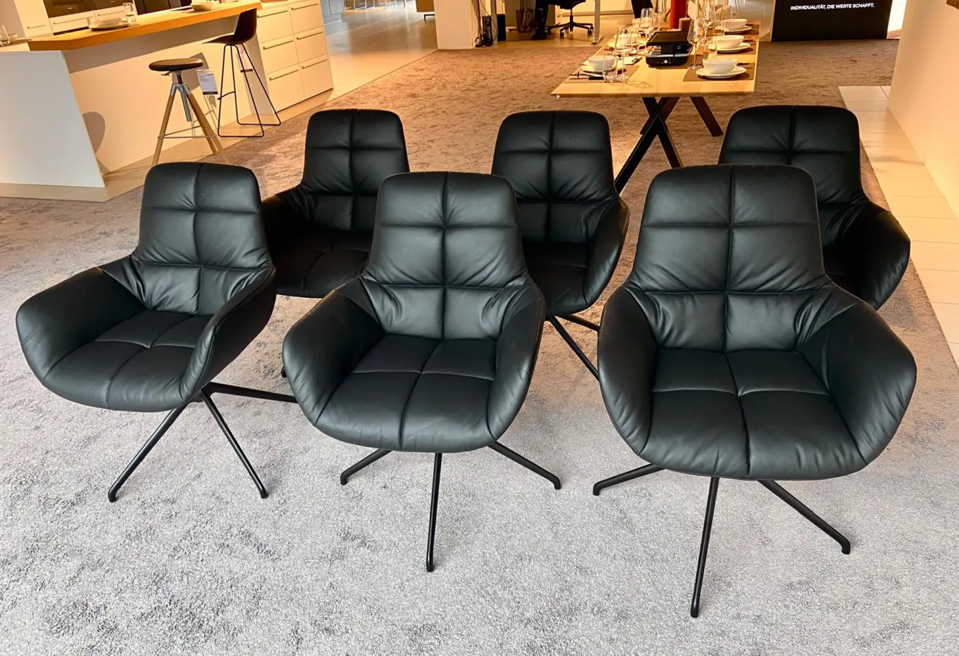 Stuhl-Set Colada von Willisau Leder "nero" ca. 63x67cm