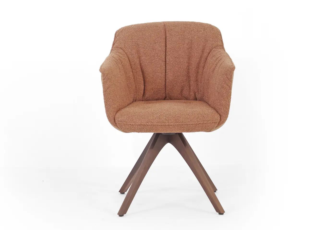 Stuhlsessel 641 von Rolf Benz Korpus Stoff kupferbraun, Rückenschale Leder mittel ockerbraun ca. 58x81x60cm