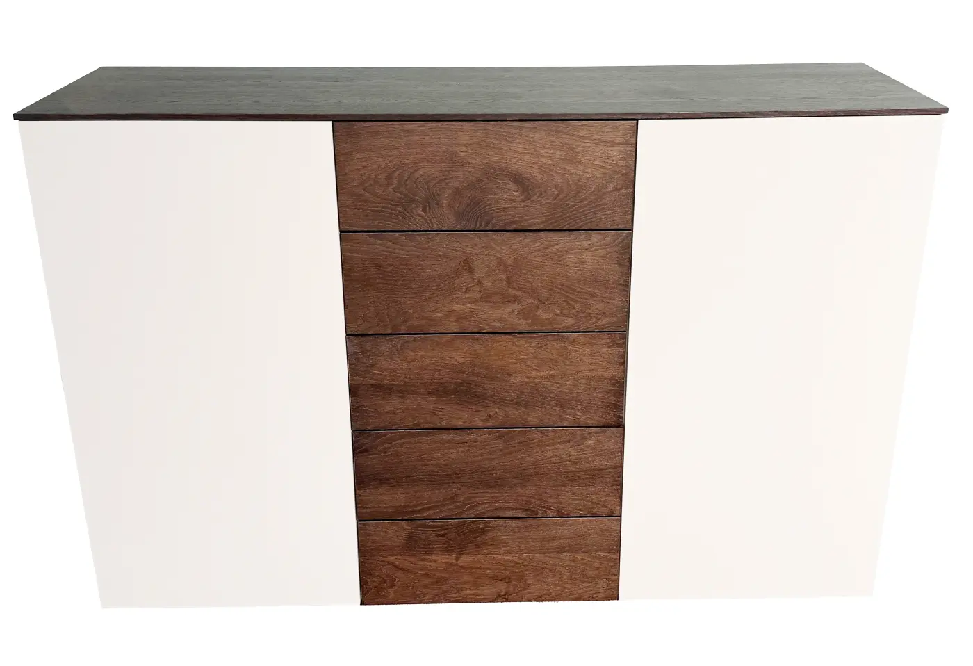 Highboard 3784.64.. Kaschmir matt lackiert, Wildeiche rustico furniert ca. 150x96,1x39cm