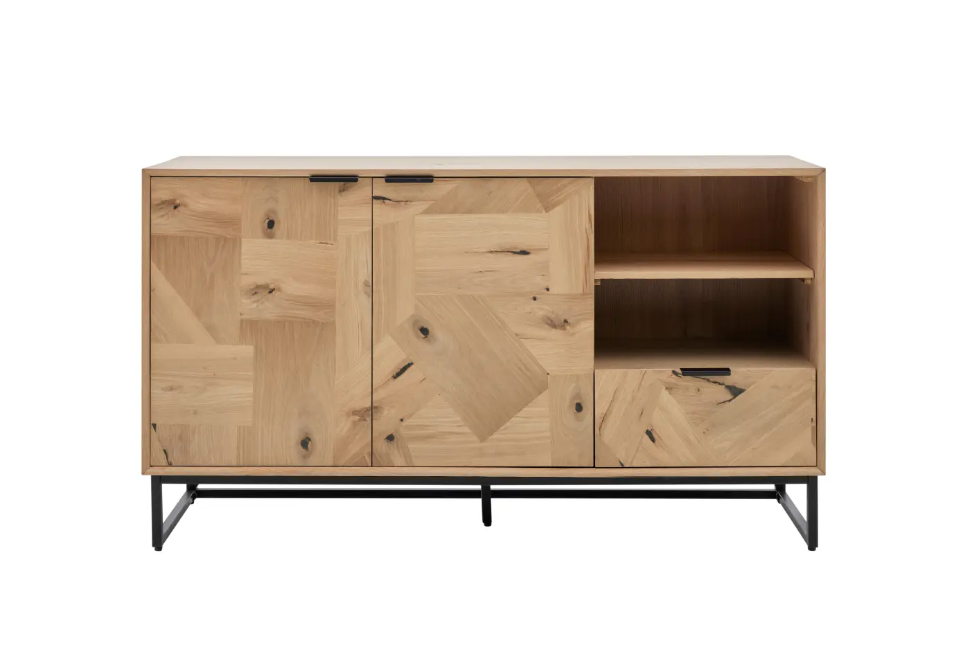 Sideboard Roomio No. 2002 von Roomio Eiche Echtholzfurnier natur, Patchwork-Design ca. 140x78x42cm