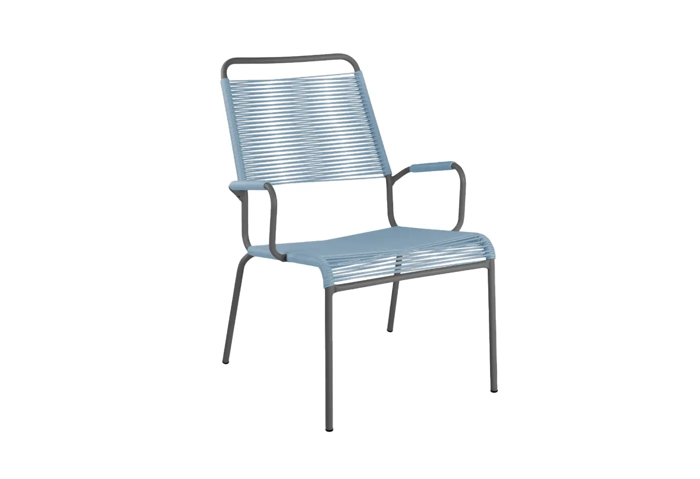 Spaghetti-Salon-Sessel Rigi Pastellblau von Schaffner Kunstoff ca. 60x93x63cm