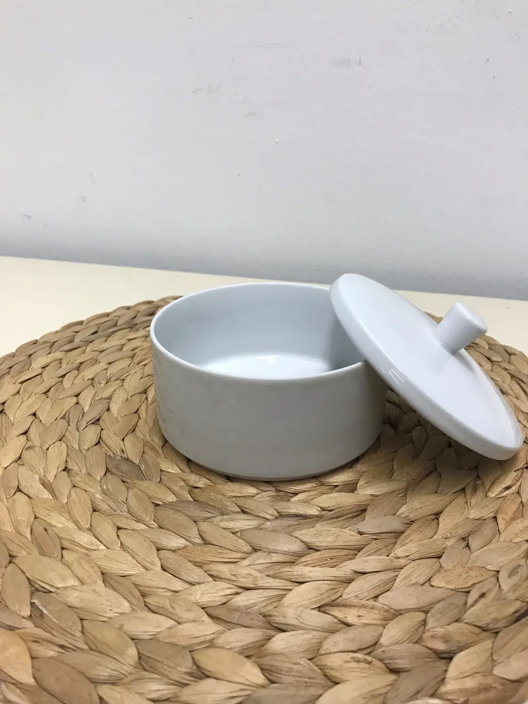 Dose m. Deckel uni 7, 12cm weiss Porzellan ca. 12cm