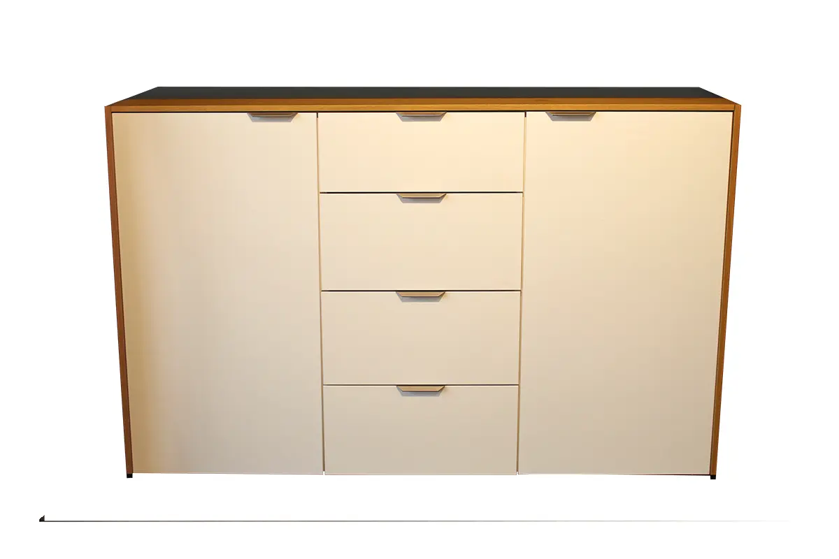 Kommode 19042.. Premiumweiss, Eiche furniert ca. 135x87x43cm