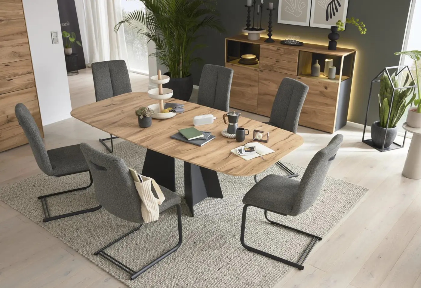 Esstisch 5119 ETV33 von Interliving Eiche rustico, hell geölt, furniert ca. 220x110x75cm