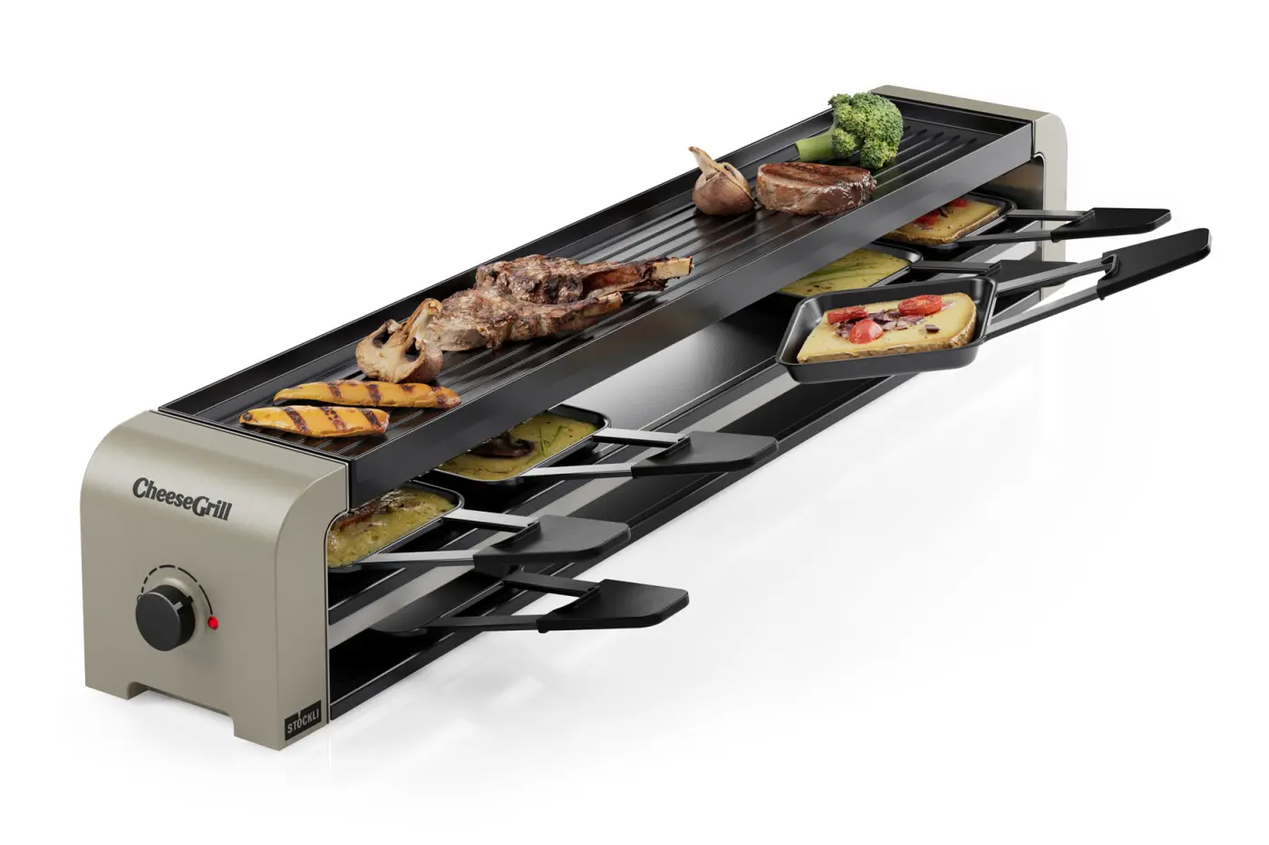 Cheese Grill 6er, Ivory gold Ivory gold Grillplatte : Aluguss antihaft-versiegelt ca. 74,6x11,6x11,8cm