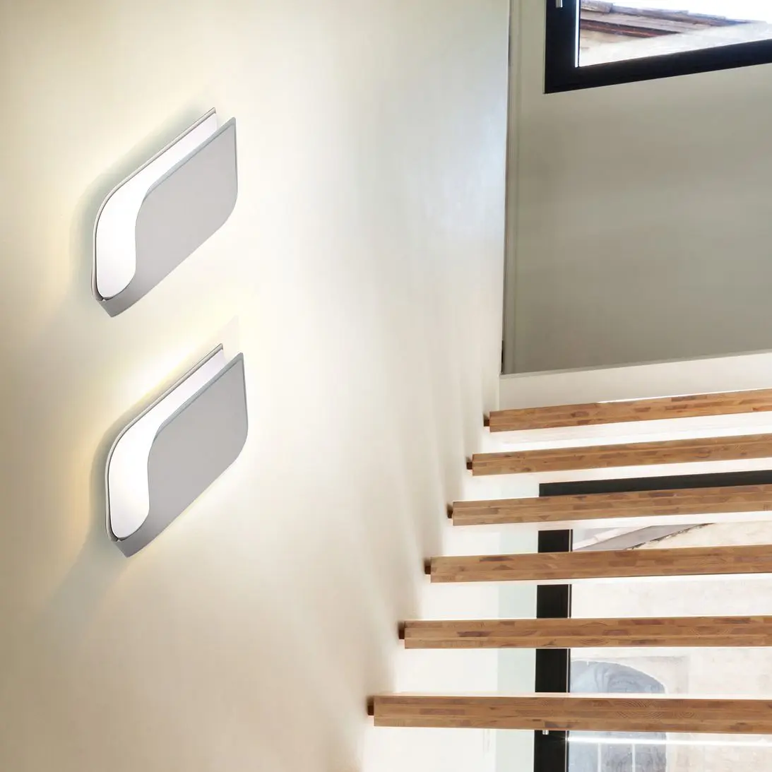 LED-Deckenwandleuchte 19680071.. Weiss, Sandgrau ca. 60cm