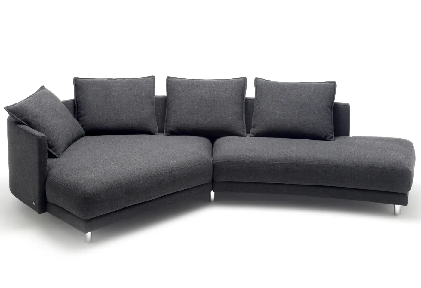 Polstergarnitur 005 Onda schwarzgrau von Rolf Benz Stoff 18.117 ca. 338x66x172cm