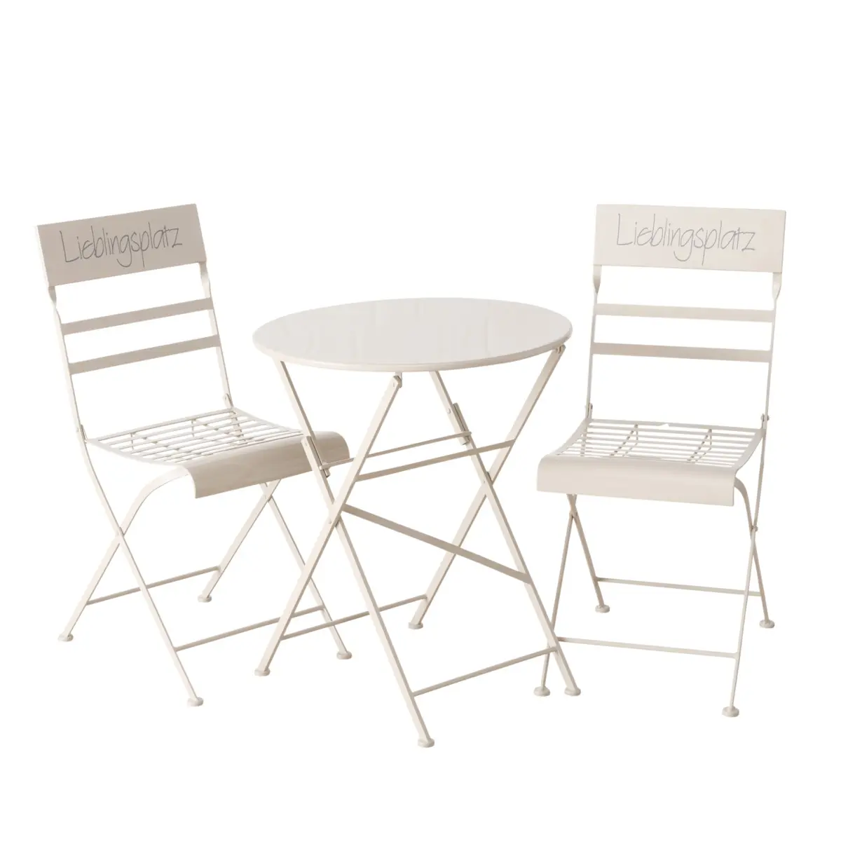 Möbelset 3-Tlg. 1x Tisch, 2x Stuhl, Eisen