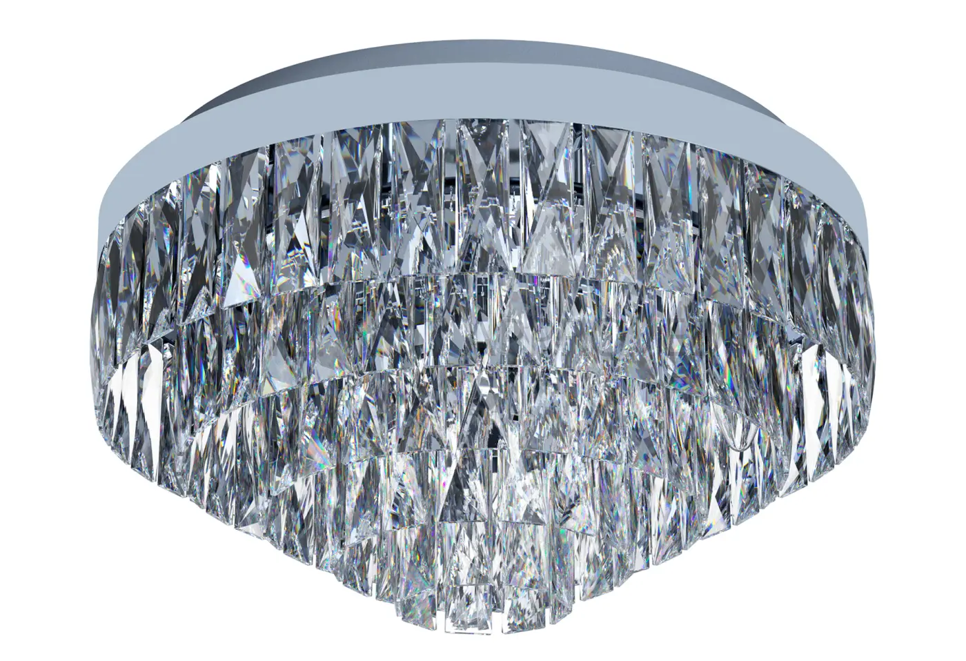 Deckenleuchte 14391.. Chrom, Brillantglas Stahl ca. 48x27cm