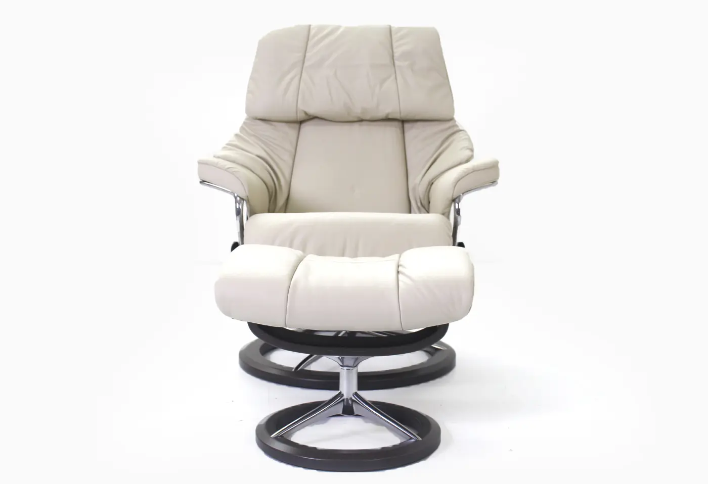 Ruhesessel Reno M von Stressless Leder Paloma Light Grey ca. 83x100x80cm