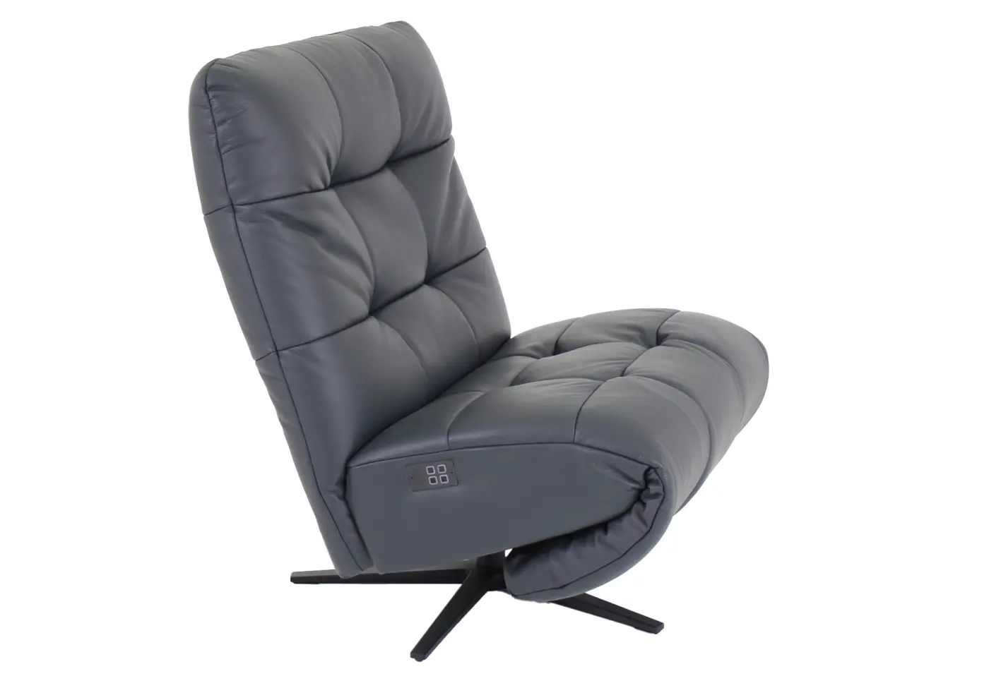 Einzelsessel Plasselb Midnight Leder ca. 90x106x96cm