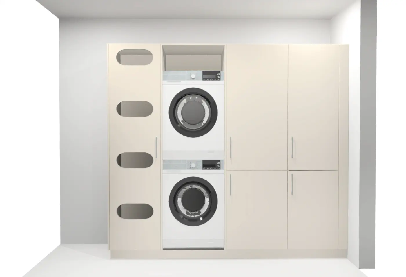 Wirtschaftsraum Variante 2 K095 Muschelweis, Bügelgriff 547 Edelstahlfarben