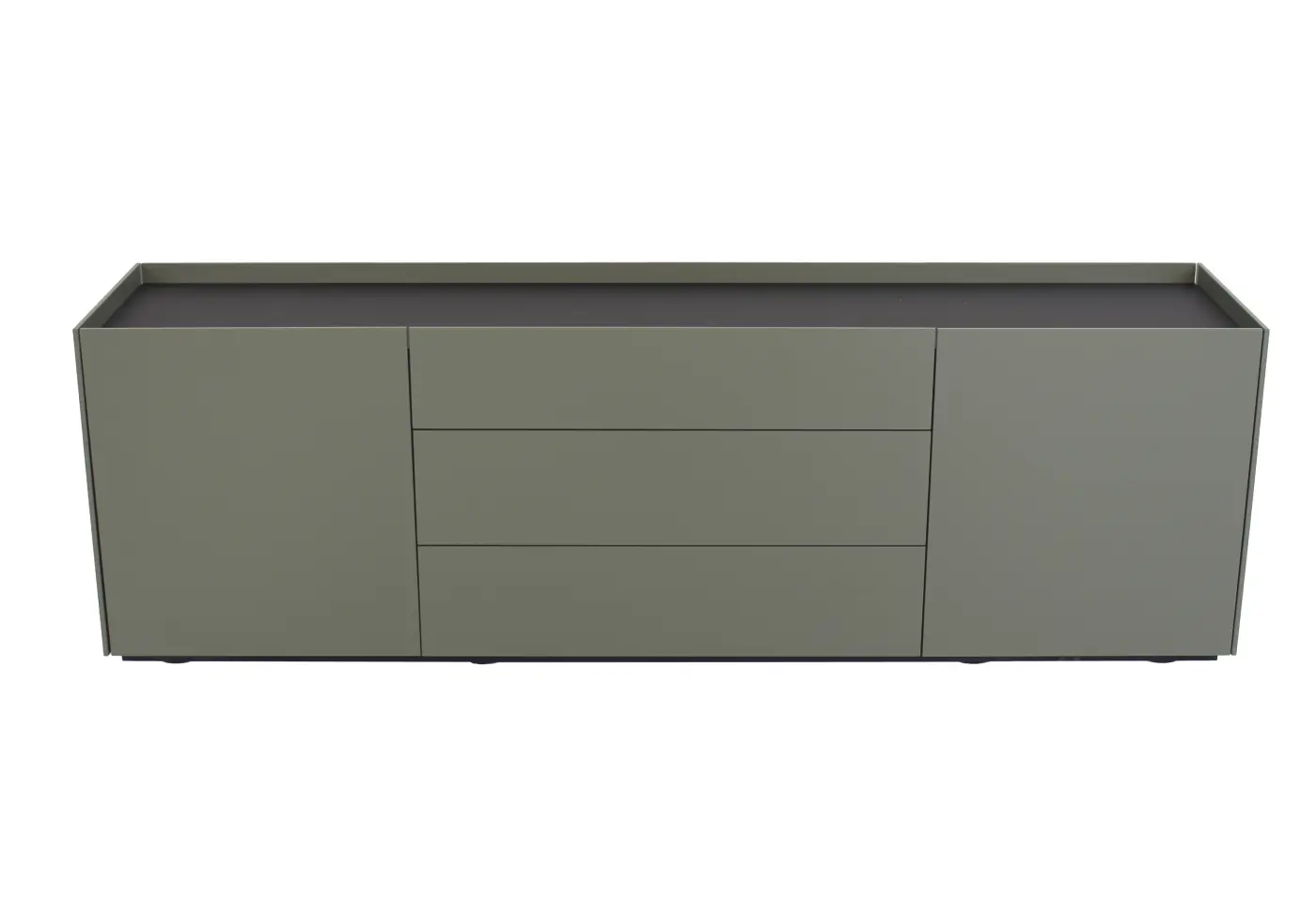 Sideboard Case von Kettnaker Melamin schwarz matt, Lorbeer Lack matt ca. 180x54,4x39cm