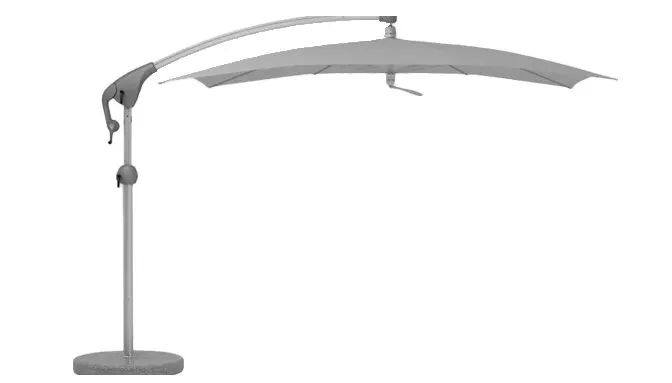 Sonnenschirm Pendalex P+ Granite Hellgrau von Glatz Stoffqualität 5 ca. 285x230cm