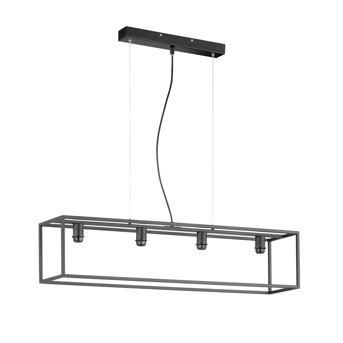 Pendelleuchte 20296.23. Schwarz Metall ca. 135x150cm