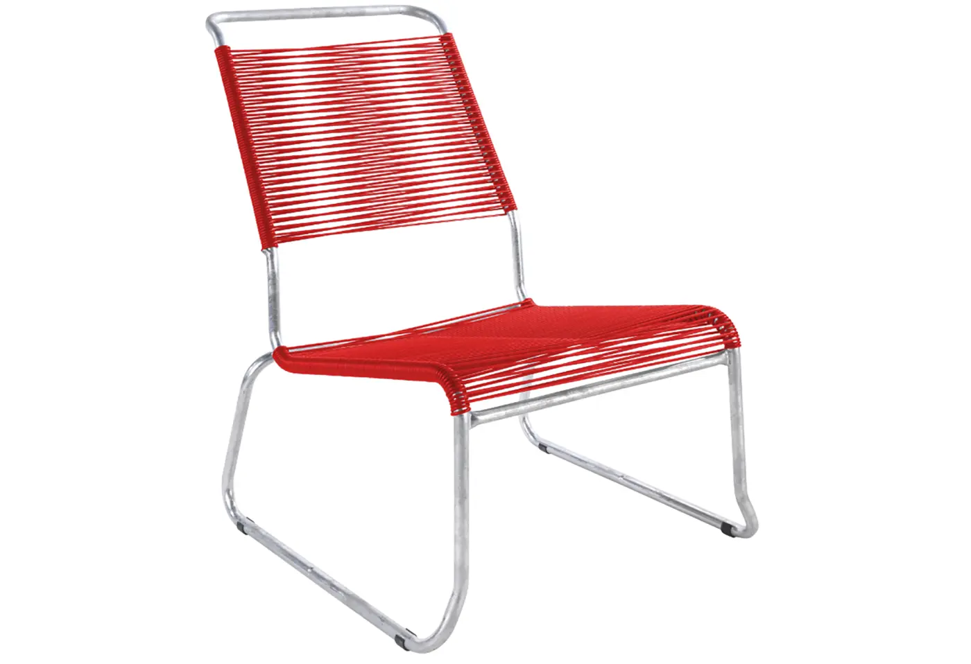 Spaghetti-Hochlehner DeLuxe Säntis Rot von Schaffner Kunststoff ca. 69x85x84cm