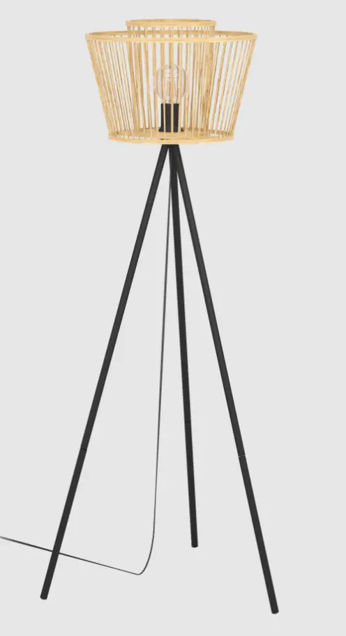 Stehleuchte Roomio 780911 Schwarz, Braun von Roomio Metall, Bambus ca. 38x129,5cm