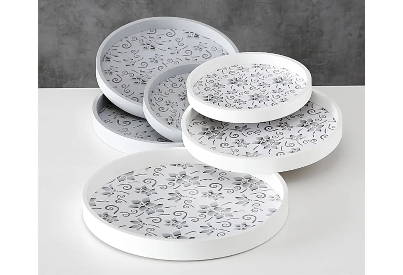 Deko-Tablett 36cm Botania weiss sort.