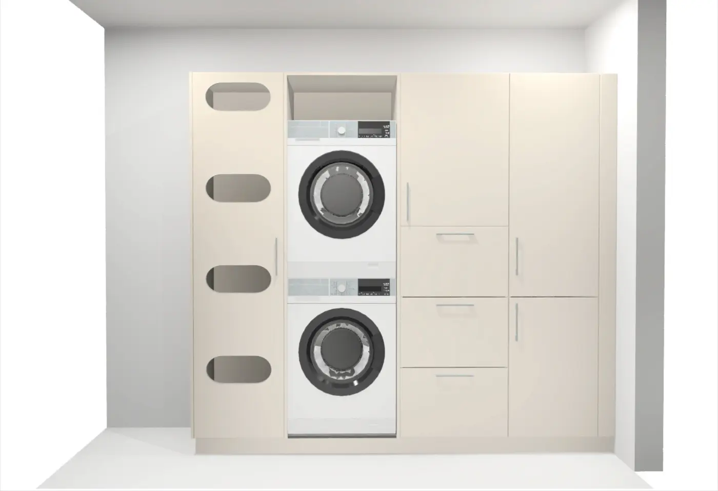 Wirtschaftsraum Variante 1 K095 Muschelweis, Bügelgriff 547 Edelstahlfarben