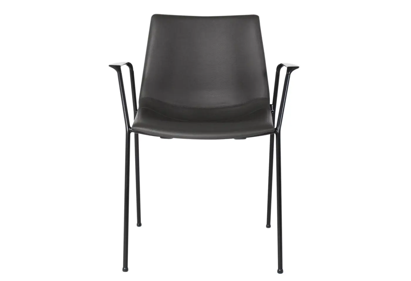 Stuhl Nava von Girsberger Leder "schiefer" ca. 64x82x52cm