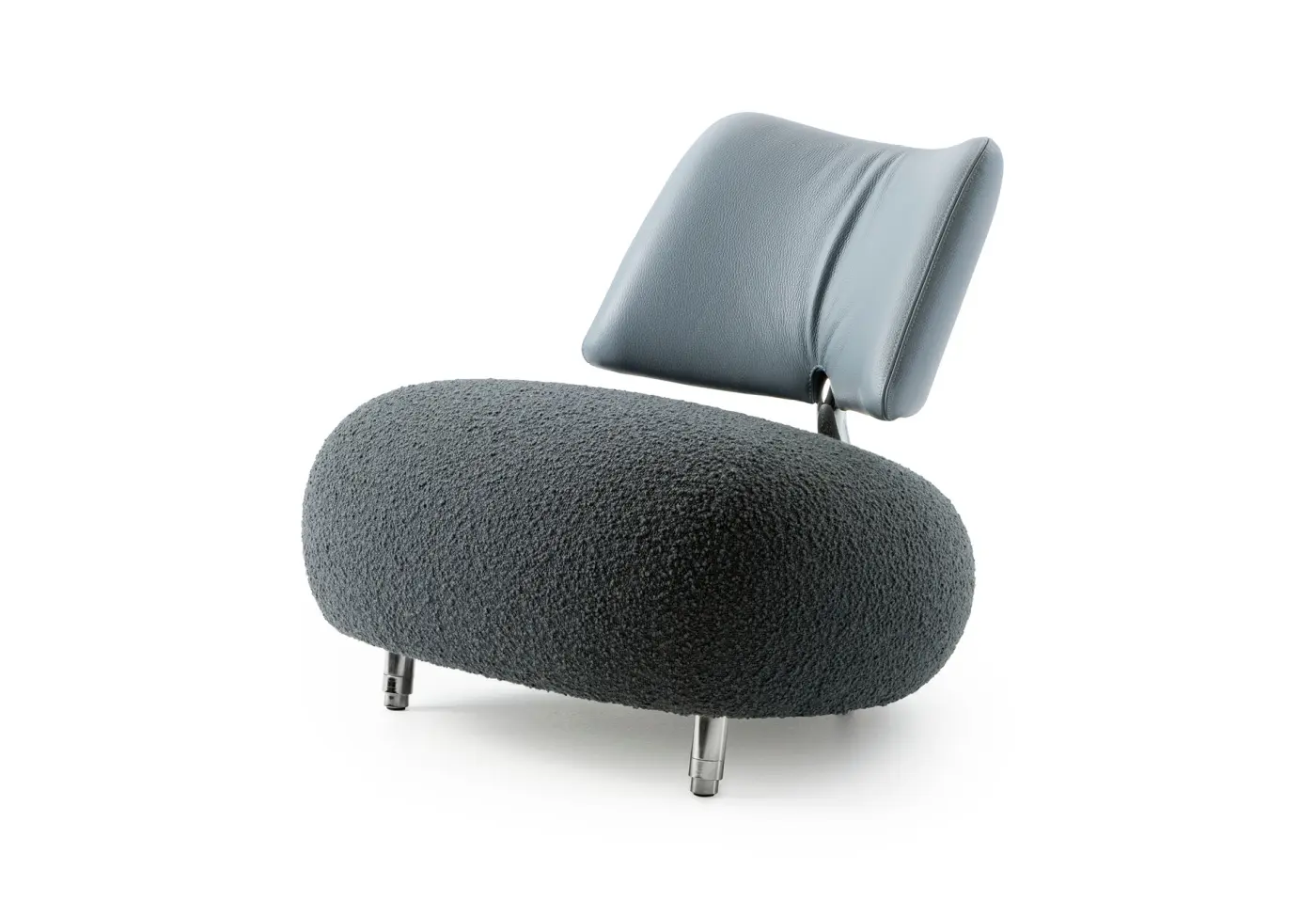 Sessel Pallone von Leolux Sitz 33618 Robou 18 Steel blue, Rücken 51838 Senso 3890 Heaven