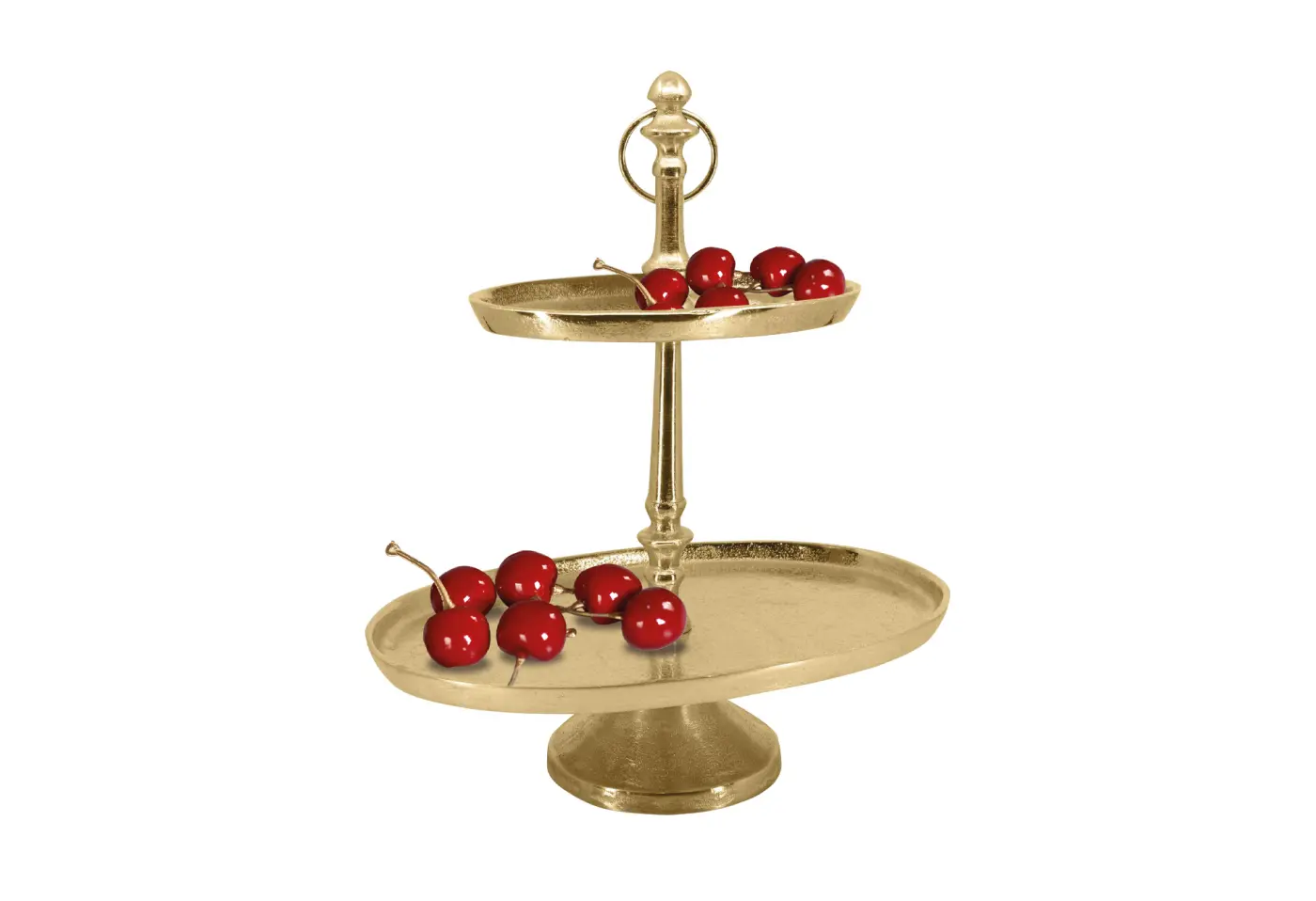 Etagere 30x35cm Oval, Alu, gold, 2er gold Aluminium ca. 30x35cm