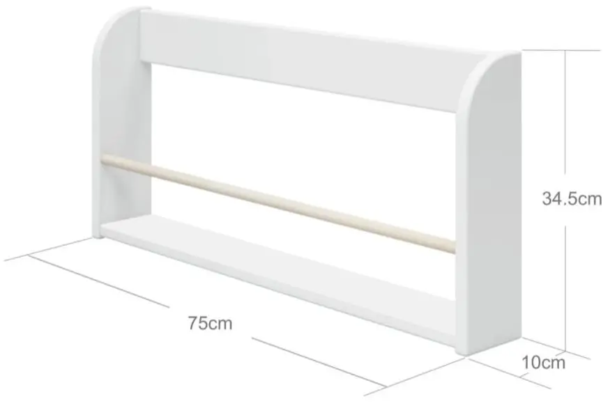 Buchablage 82-70145-49 Light blue von Flexa MDF / Esche massiv ca. 75x35x10cm