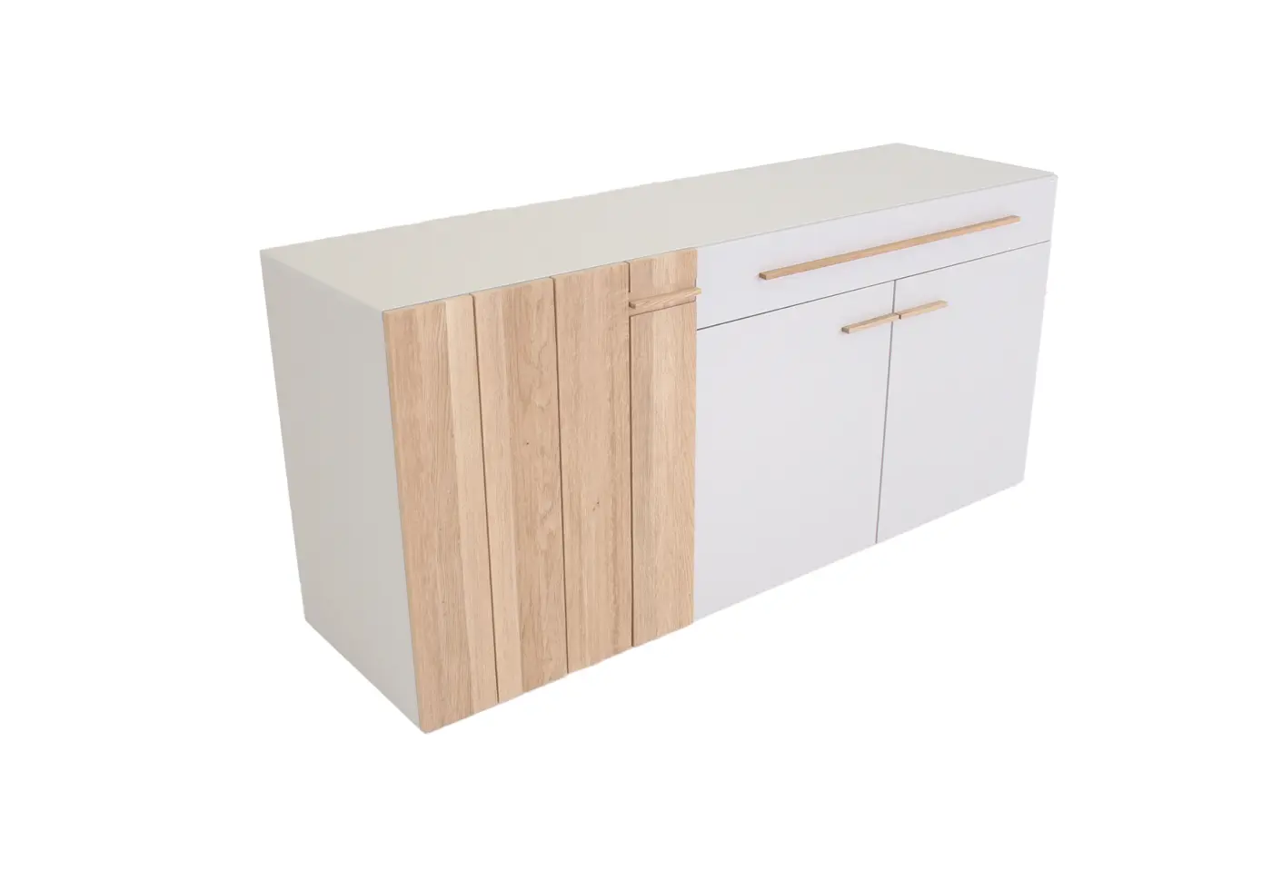 Sideboard Caitara living Kaschmirgrau von Voglauer Wildeiche rustiko schwarz geölt ca. 176x81,8x51,5cm